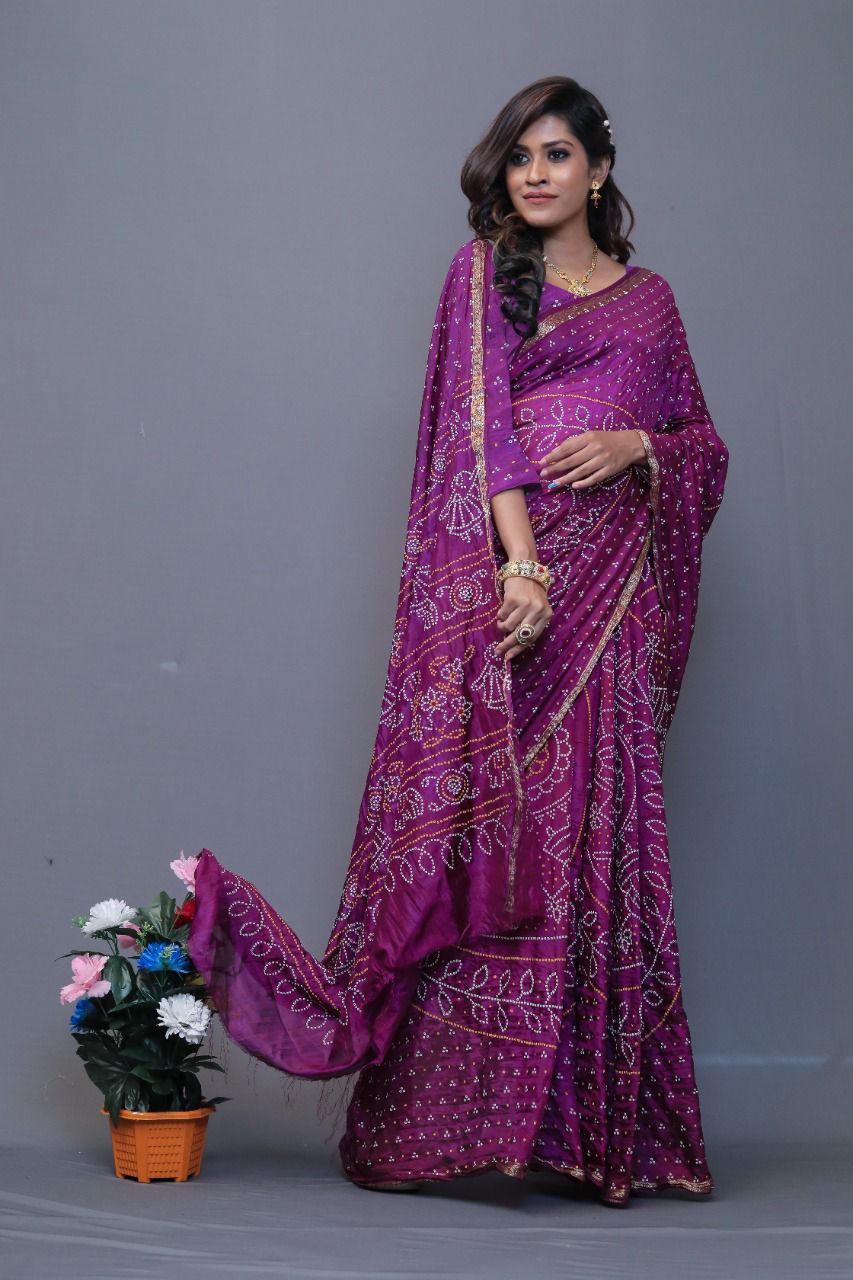 Sudarshan Block Bandhej Most Demanded Wholesale Printed Saree Catalog

